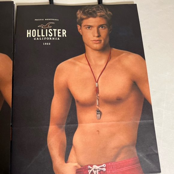 Hollister Lot Of 2 Paper Shopping Bags pacific California 1922 12” X 9” Vintage - Picture 3 of 7
